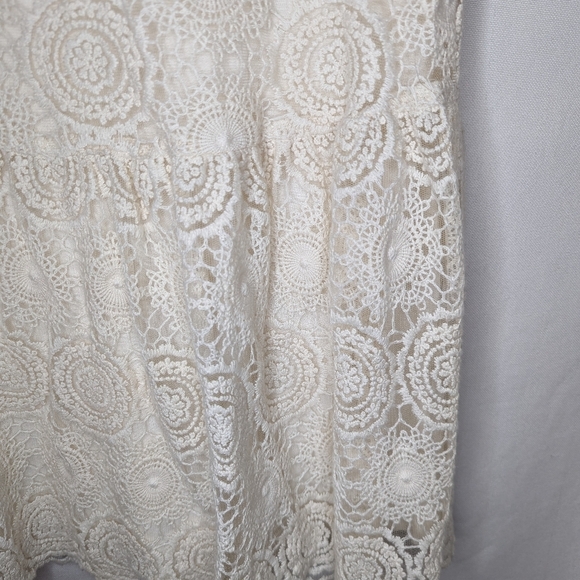 Ella Moss Cream Floral Embroidered Tank Babydoll Dress Size Medium - Picture 11 of 14